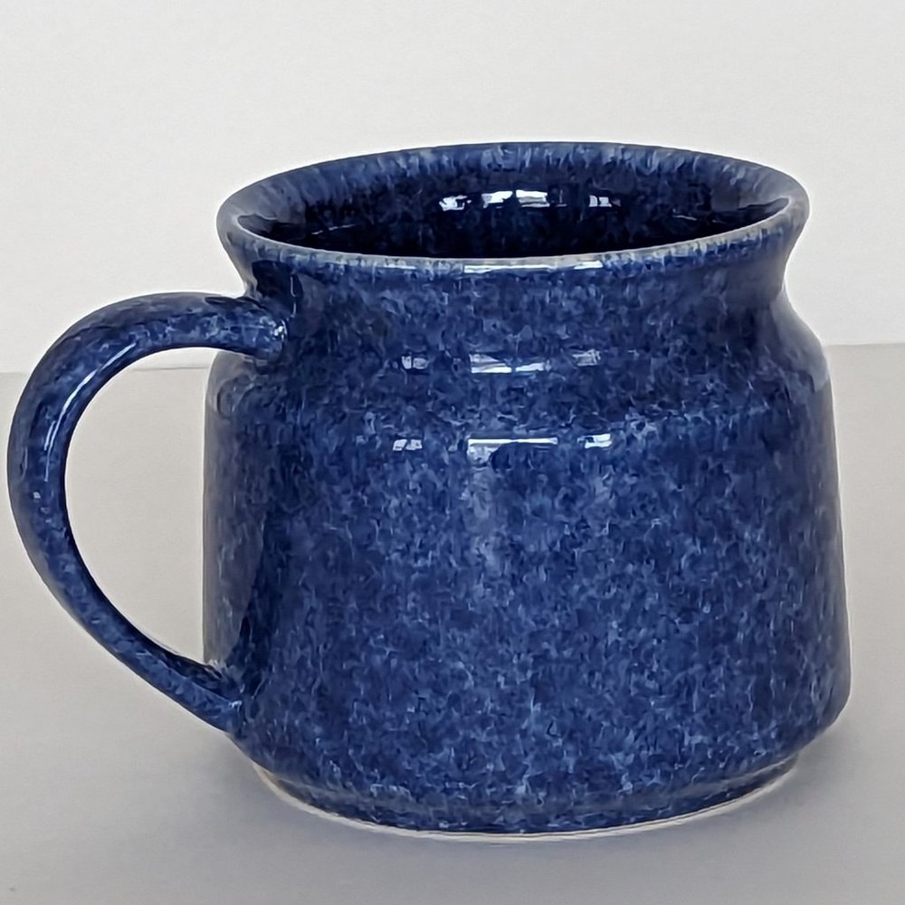 Blue Marbled Pier 1  Milk Jug Coffee Mug Hand Painted Stoneware